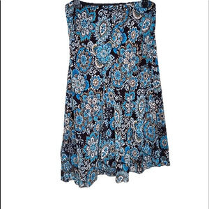 Dress Barn Woman’s skirt. Blue,Black and green colors. Size medium lined